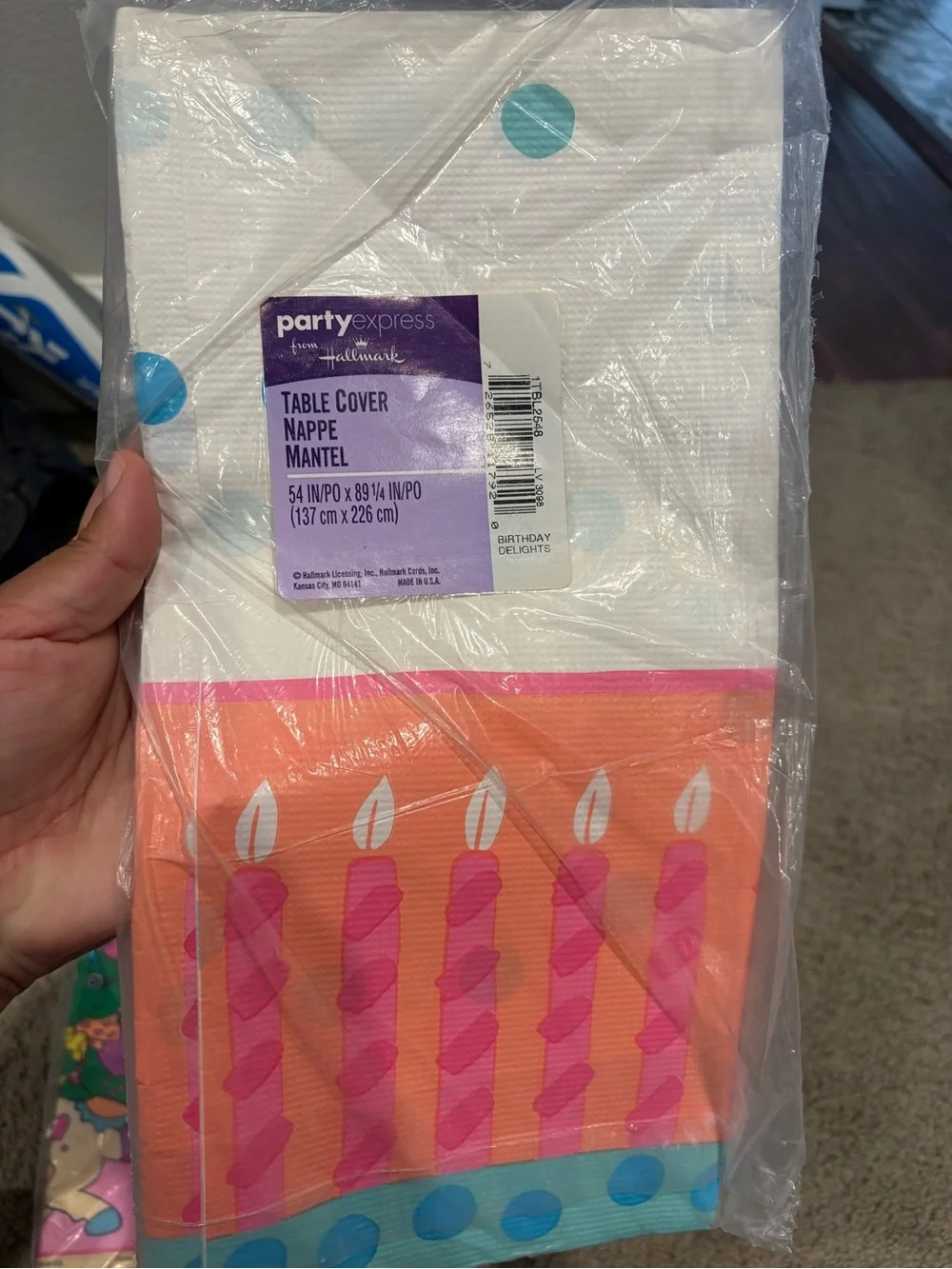 Set of 2 Vintage 1993 Barney Baby Bop Birthday Paper Table covers & Hallmark